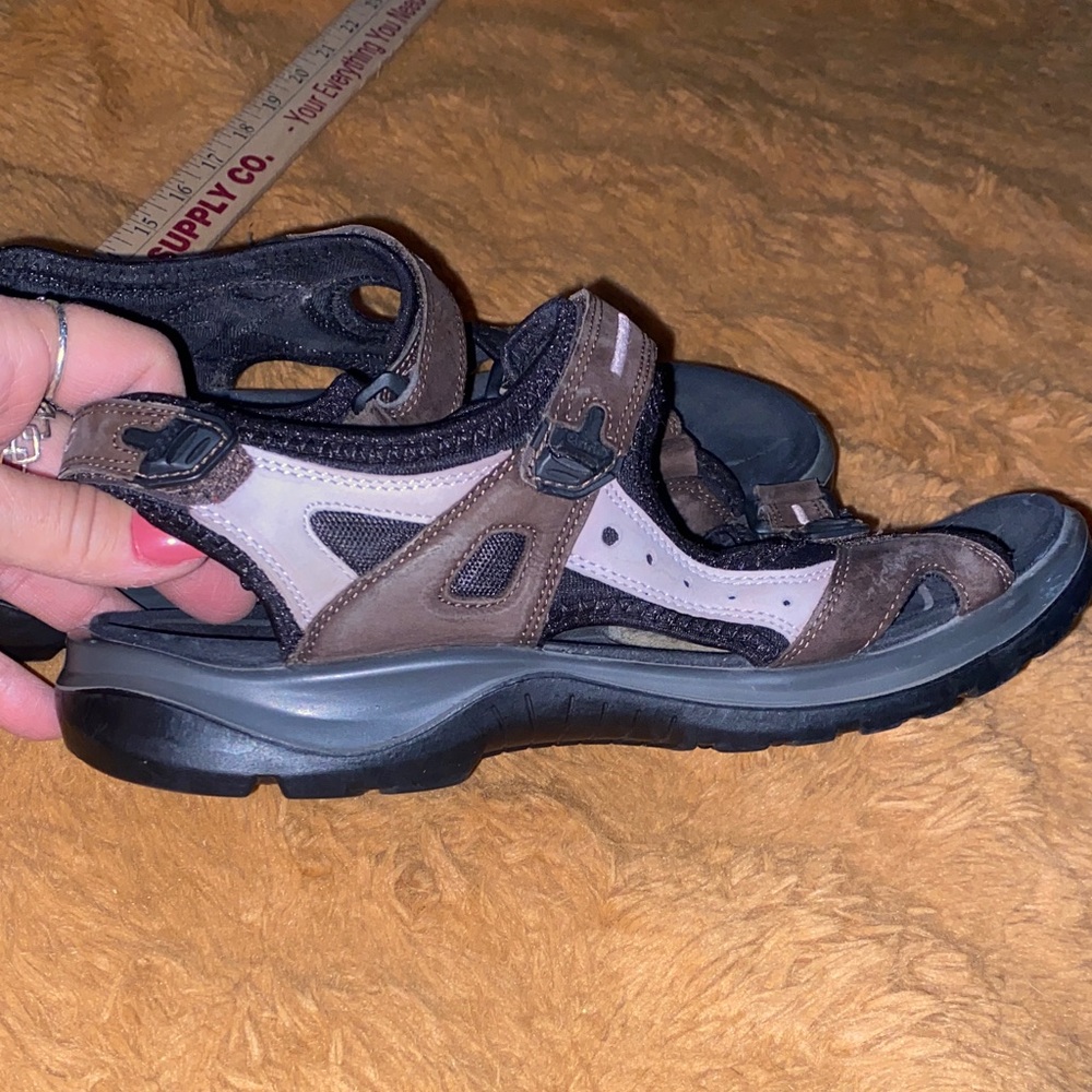 Ecco Black And Brown Sandals View 3